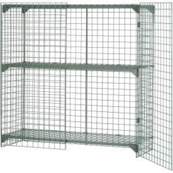 Global Equipment Wire Mesh Security Cage Locker, 72"Wx24"Dx72"H, Gray, Unassembled 184096